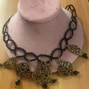 Chico's Black and Gold Statement Necklace